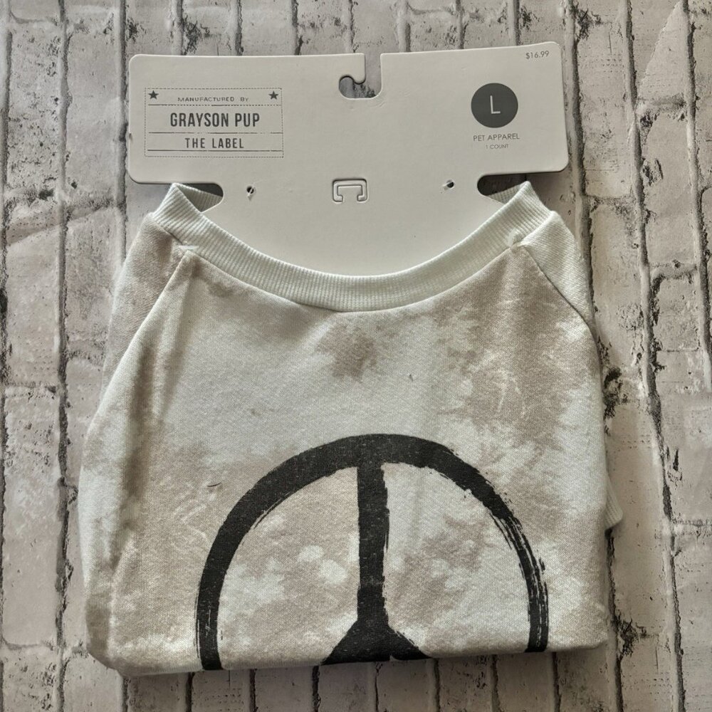 Grayson Pup Mint Green Peace Dog Shirt Size Large NWT
